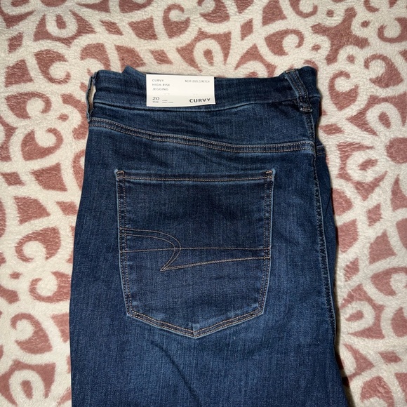 American Eagle Outfitters Dark Blue Straight Leg Jeans - Picture 2 of 4